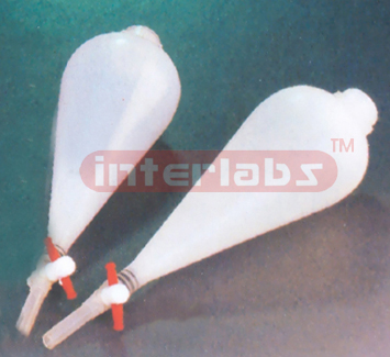 FUNNELS, SEPARATING, CONICAL, POLYPROPYLENE, WITH PTFEKEY